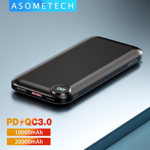 Power Bank 10000mAh 18W PD Two-way Fast Charging Powerbank Portable QC 3.0 USB Type C External Battery Charger for iPhone Xiaomi