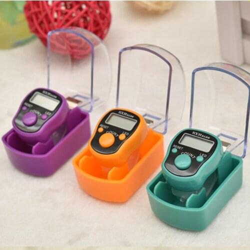 Portable Luminous Ring-type Digital Hand Tally Counter Random Color