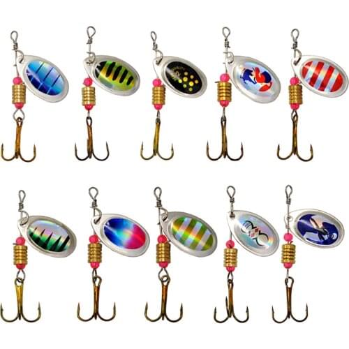 WALK FISH 10PCS/20PCS Spoon Fishing Lure Metal Spinner Sequins Set Fishing Baits Artificial Baits Treble Hooks Fishing Tools