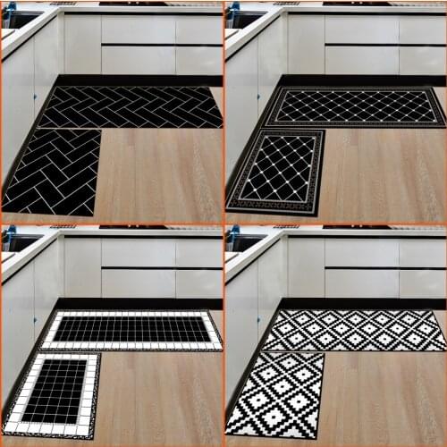Anti-slip Waterproof Bathroom Carpet Home Entrance Door Mat Rug Floormat Hallway Home Decoration Crafts Geometric Kitchen Mat