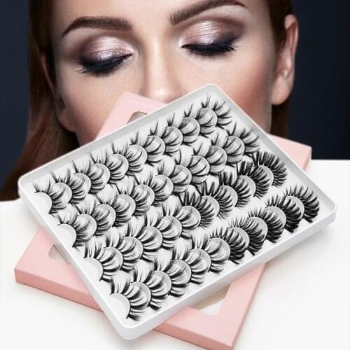 ISEEN 8/20 Pairs 3D Mink Lashes Natural False Eyelashes Dramatic Fluffy Soft Volume Cross Reusable Faux Eyelash MaKeup