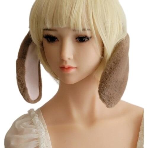 Hand Made Work Lolita Cosplay Bunny Rabbit Ears Hairpin Hairhoop Style Brown Color For Cosplay Game Party Halloween