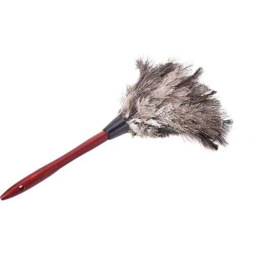 Natural Fall Ostrich Fur Feather Anti Static Duster Brush Wood Handle Household Cleaning Car Fan Furniture Dust Cleaner 1Pcs
