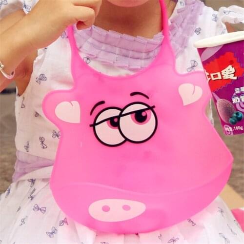 Cute Baby Bibs Kids Boys Girls Waterproof Feeding Bibs Silicone Apron Saliva Towel Bib Smock Bib Cartoon Animal Saliva Towel