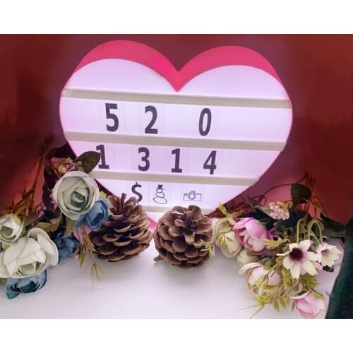 3D Love Heart Upgrade Cinema Light Box Marquee Night Lamp Letter Lamps Wedding Lover Romantic Decor Light UP Message Board Sign