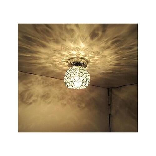 LED Wrought Iron Welding Spray Paint Absorb Dome Light Modern Ideas Painted K9 Crystal Ceiling Lamp Bedroom 1 Light 12*12cm