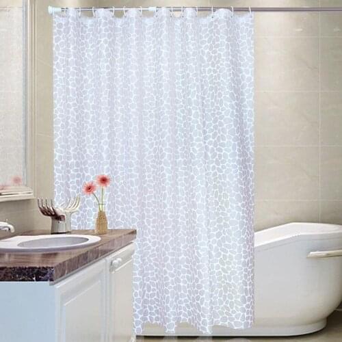 PEVA Thicken Shower Curtain Cobblestone Printed Shower Curtain Waterproof Mildew Proof Bath Curtains With Hooks Bathroom Product