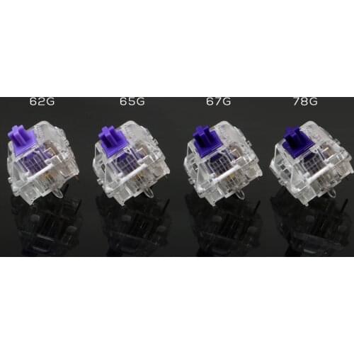 Zealio Switches Tactile V2 62g 67g 78g Purple Switch Customized Mechanical Keyboard Axis 5 pins