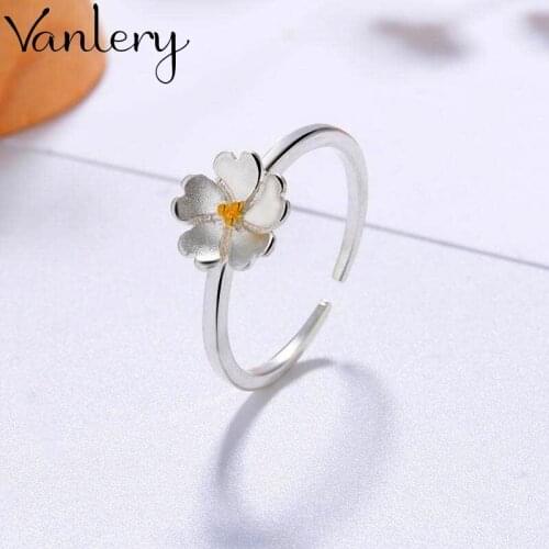 Romantic Trendy Charm Cheery Flower Rings For Women Men Boho Knuckle Party Rings Punk Cocktail Jewelry Girls Gift