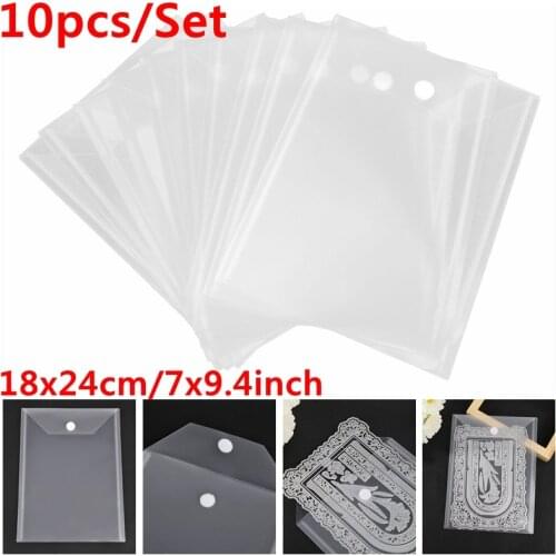 10Pcs/Set Larger New Modified 7x9.4inch PVC Plastiv Sheet Transparent Large Stamp&Die Storage Pockets For Dies Stamps Collection