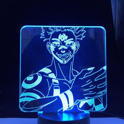 Anime Jujutsu Kaisen Ryomen Sukuna 3D Lamp Yuji Itadori Led Night Light for Birthday Gift Lamp Nightlight DropShipping Room Deco