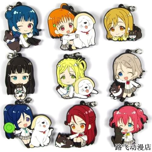 8pcs/lot Love Live Kotori Anime keychain Nico Rin Umi Maki Chika Dia Riko Yoshi kc Kunikida Acrylic strap/phone charm