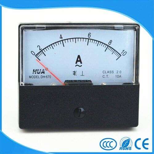 DC 0-10A Analog Panel Meter Ammeter Gauge DH-670