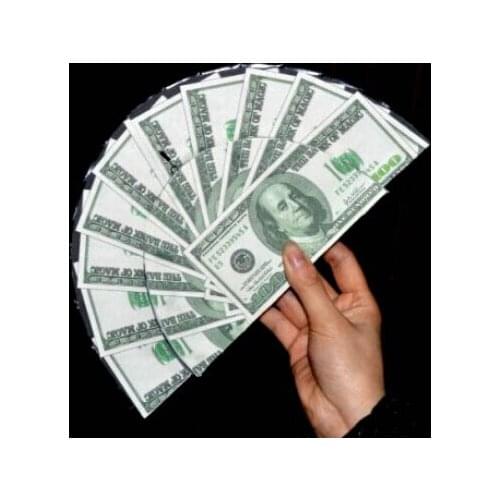 Bill Becomes a Top Hat (US Dollar Pattern) Bill Fan to Bill Top Hat Magic Tricks Stage Accessory Gimmick Props Comedy