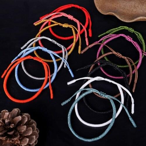 Handmade Buddhist Knots Rope Lucky Bracelet For Women 12 color knots Constellation Bracelets Adjustable Size Couple gifts