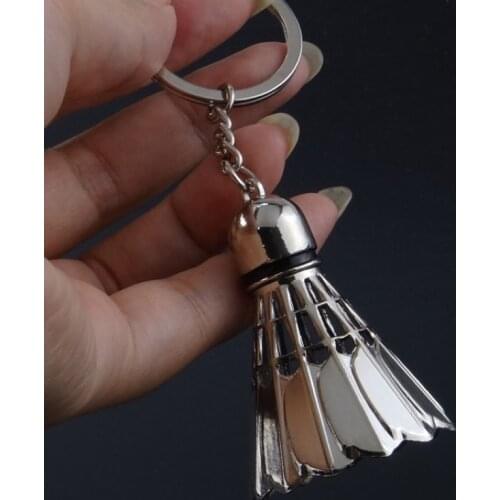 Alloy Badminton Keychain For Men Women Keychain Jewelry Key Chain Holder Ring Car Bag Pendant Charm Keyring Athlete Clue Gift
