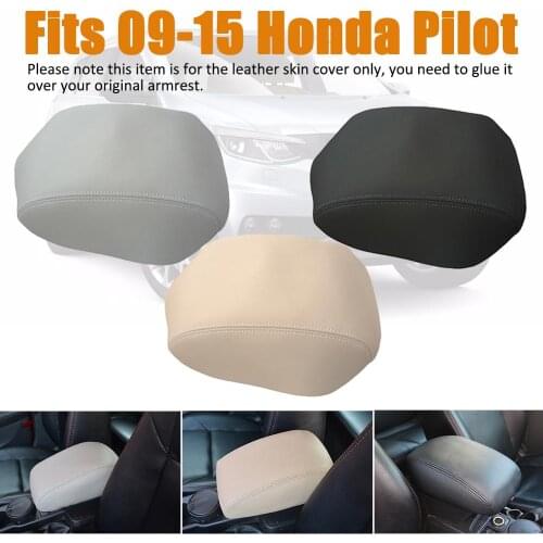 Car PU Leather Armrest Box Cover Center Console Arm Rest Covers for Honda Pilot 2009-2015 Console Box Pad Protective Cover