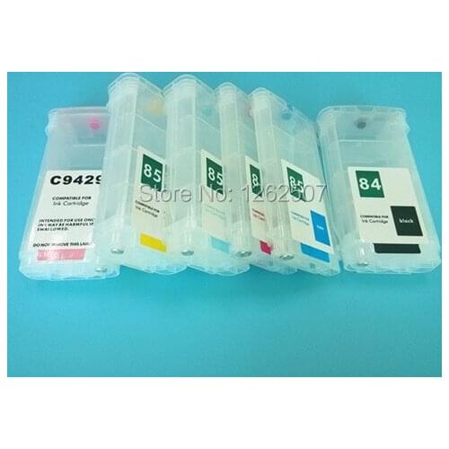 High Capacity printer bulk ink cartridge For HP 84 85 refillable cartridge For HP 10 20 50 120 with permanent chip