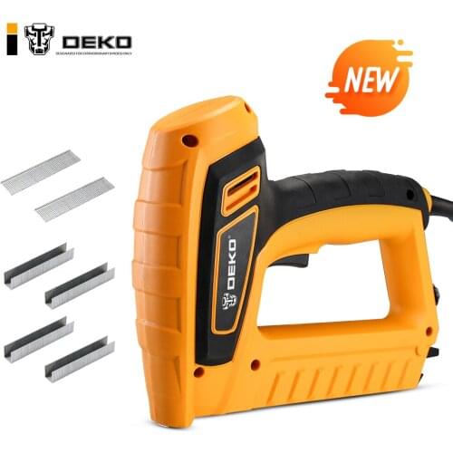 DEKO DKET01 220V Portable Electric Tacker Gun Electric Nail Gun 20pcs/min Woodworking Tool Electric Nail Gun Stapler Pneumat