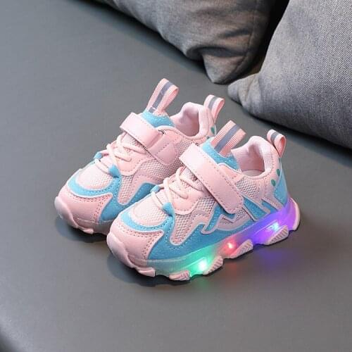 Kids Shoes Baby Girls Boys Luminous Sneakers 2021 New Spring Sport LED Light Shoes Children Light Up Shoes E715