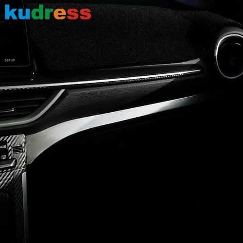 For Kia Cerato Forte K3 2019 2020 2021 Steel Carbon Fiber Center Console Panel Strip Cover Trim Car Interior Accessories 2p LHD