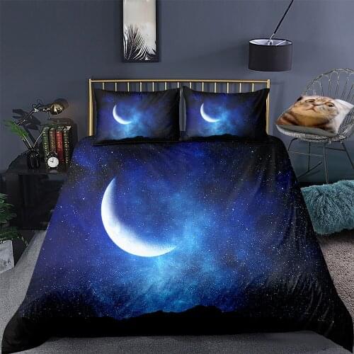 Home Textile Housse De Couette Moon Pattern Duvet Cover King Double Bedding Set Funda Nordica Cama 150 Quilt Cover Pillowcase