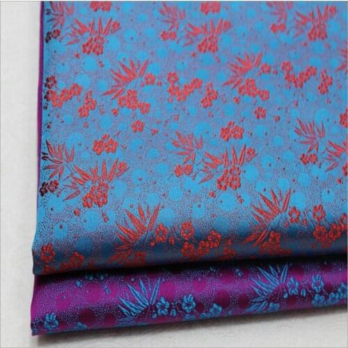 HLQON 75cm width brocade yarn dyed flower fabric for patchwork felt tissue telas cheongsam dress children cloth coat bed sheet