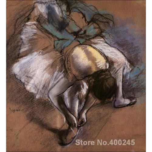 Canvas art gallery Dancer Adjusting Her Slipper by Edgar Degas oil reproduction Handmade High quality