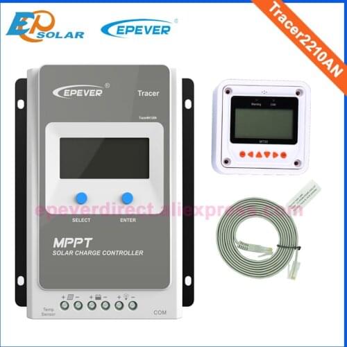Tracer 2210AN MPPT 20A 12V 24V Solar Charge Controller Auto Switch LCD Solar Panel Battery Regulator Charge Controller Max 520W