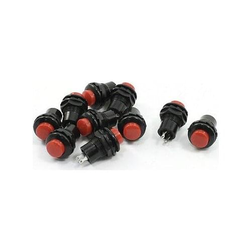 Momentary SPST 2 Pin Red Round Push Button Switch 1A 125VAC 0.5A 250VAC