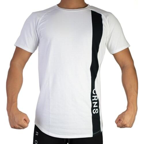 New Arrive Men Tshirt Casual GYM Fitness O-Neck Shirt Patchwork Personalized T Shirts Workout
