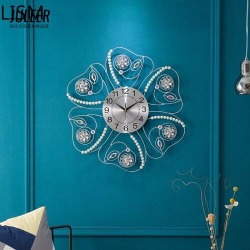 Nordic Design Wall Clock Living Room Luxury Mute Pearl Creative Modern Minimalist Decoration Reloj Pared Decorativo