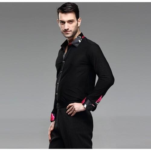 New Men Latin Dance Dress Shirt Dancewear Long Sleeve Dance Dress Tops Clothing Male Waltz/Ballroom Dancing Jacket B-5992