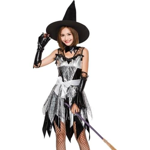New Halloween Imitation Leather Witch Game Costume Japanese Bronzing Witch Witch Cosplay Costume