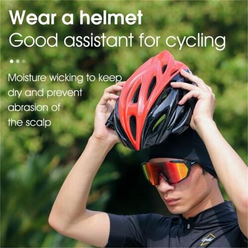 Helmet Liner Cap Ice Fabric Anti-UV Bicycle Head Scarf Helmet Liner Quick Dry Bike Hat Cycling Accessories For Running Riding