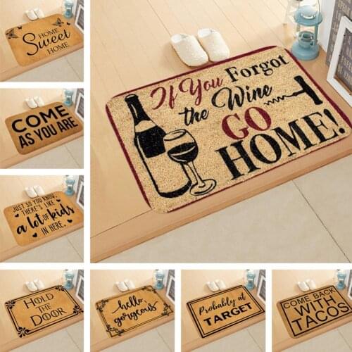 Door Mat Thicken Non Slip Flannel Home Decorative Entrance Floor Rug for Bathroom
