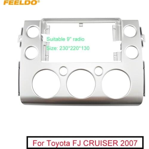FEELDO Car Audio Fascia Frame Adapter For Toyota FJ CRUISER 2007+ 9" Big Screen 2DIN Dash Fitting Panel Frame Kit