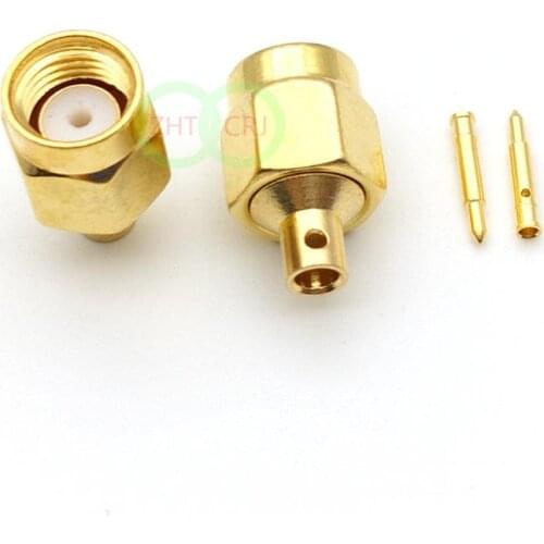 100PCS connector SMA male plug solder RG405 0.086" Semi-rigid cable