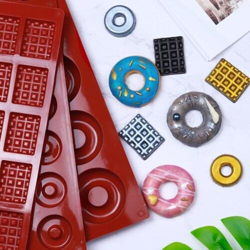 Chocolate Fondant Cake Decorating Silicone Molds 12 Cavity Waffle Cookie Baking Biscuit Candy Moulds donut star love Form mould