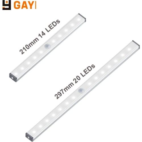 White Warm Light LED Strip Under Cabinet Light Magnetic Closet Light Motion Induction Rechargeable Closet Light Kitchen Wardrobe