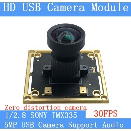 USB2.0 pure physical Zero Distortion CCTV HD 500W SONY IMX335 UVC Webcam industrial 30FPS USB camera module support audio Linux