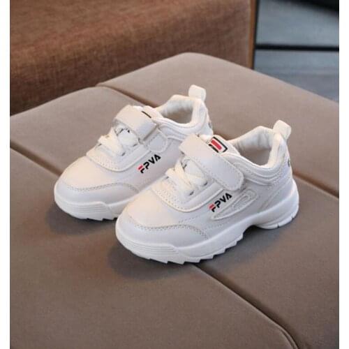 Spring 2021 Boys Girls Fashion Sneakers Baby/Toddler/Little Kids Leather Trainers Children School Sport Shoes Soft Running Shoes
