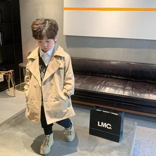 Windbreaker Spring Autumn Boy Coat Overcoat Top Kids Costume Teenage Gift Children Clothes High Quality Plus Size