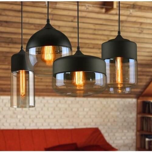 Vintage Retro Glass LED Pendant Lamps Lights Nordic Hanglamp Home Decor Kitchen Pendant Led Lights Fixtures Abajur Hanging Lamps