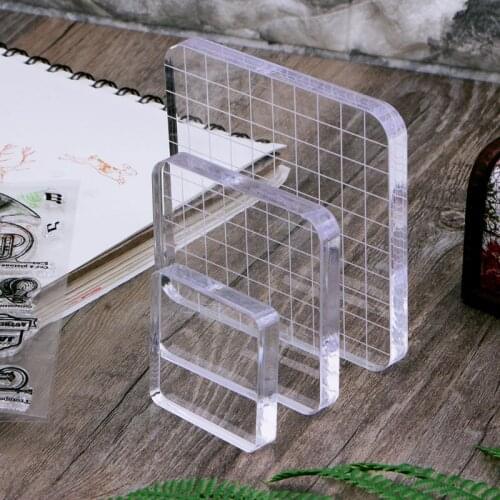 Y8AB DIY Transparent Seal Stamp Block Acrylic Handle Blocks For DIY Scrapbooking Clear Photo Album Decorative Craft