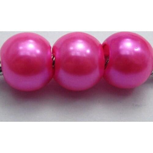 100 Red Acrylic Pearl Round Beads 12mm(1/2")Fits Charm Bracelet