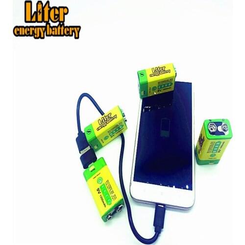 9V Rechargeable Battery 1200mAh USB Portable Micro USB Batteries For RC Helicopter Model Microphone Bateria Bank power