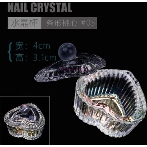 100pcs AB color Glass Crystal Liquid Holder Dish Dappen Dish Glass Cup with Lid Bowl for Acrylic Powder Monomer