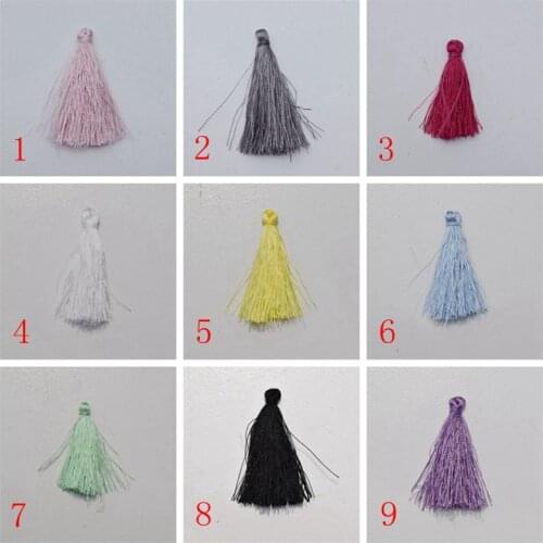 100pcs/lot 4cm 18 Colors Optional Handmade High quality embroidery thread Silk Tassels Satin Jewelry Supplies 2033