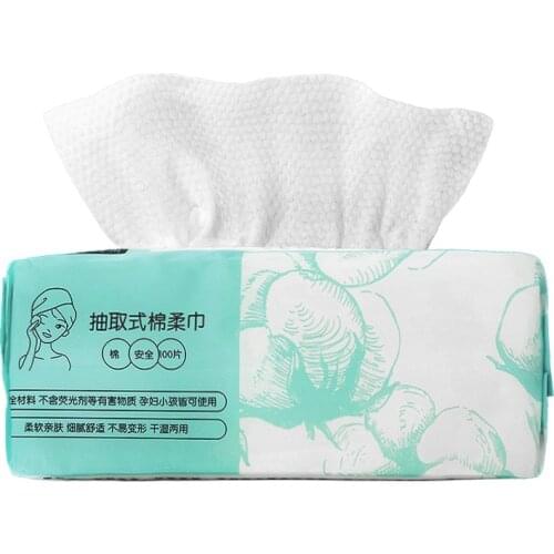 100Pcs/bag Disposable Face Towel Cotton Face Cleansing Towel Soft Makeup Wipes Remover Cosmetics Cotton Pads Make Up Tools